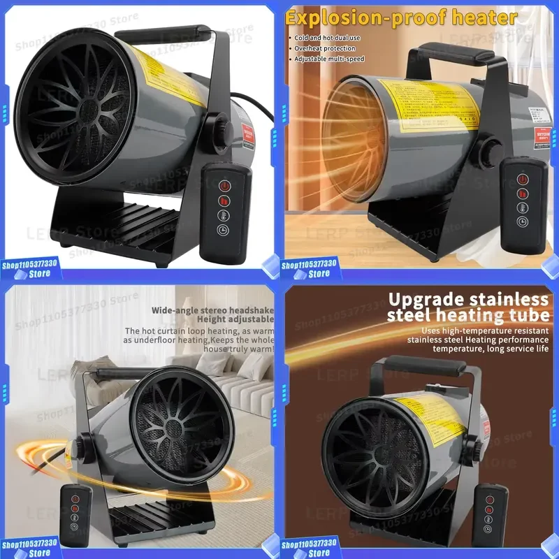 220V Industrial Electric Heater High Power Explosion Proof Blower For Farm Heating With 1 Year Warranty Durable Heavy Duty