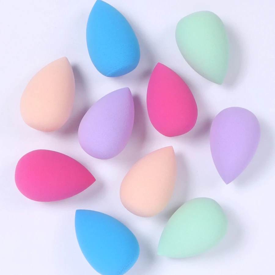 Juego de esponjas hidrofílicas de 10 piezas: minilicuadoras sin látex para base líquida/en polvo |   Tamaño de viaje Todos los tipos de piel con estuche