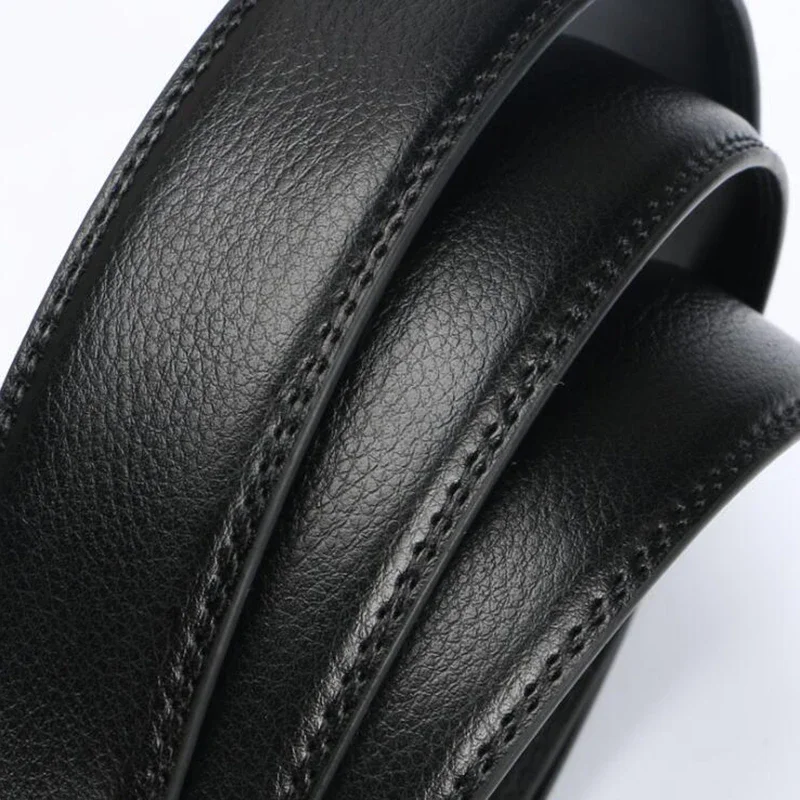 Men\'s Automatic Buckle Belts No Buckle 3.50cm Belt Body without Buckle High Quality Male Genuine Leather Strap Jeans Belt Wide