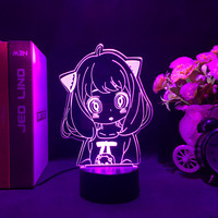 Led Light Anime Spy X Family Acrylic Glowing Stand for Child Bedroom Decoration Birthday Gift Anya Forger Action Figures