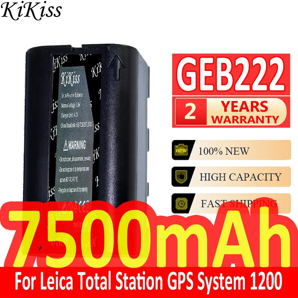 

7500mAh KiKiss Powerful Battery GEB222 For Leica Total Station GPS System 1200 Instruments Piper 100 200 Lases Survey