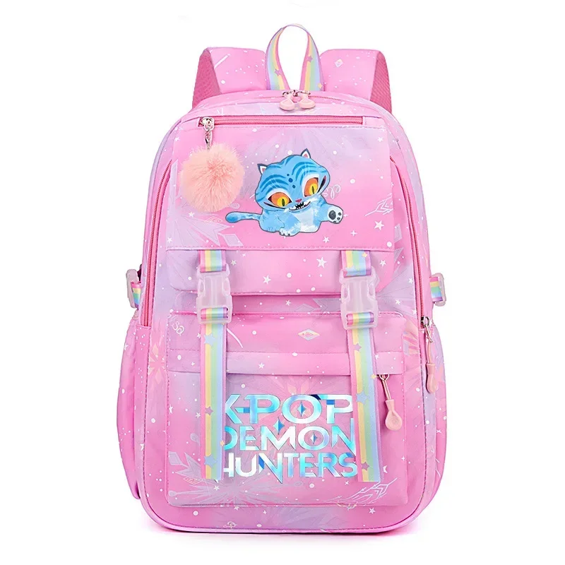 حقيبة ظهر KPop Demon Hunters Rainbow حقيبة مدرسية للفتيات من Huntrix مقاومة للماء للأطفال والطلاب Mochila #5