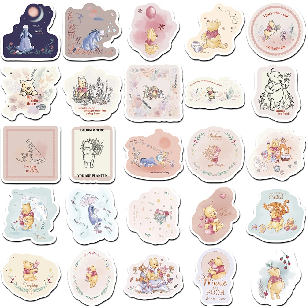10/30/50 Stück niedliche Cartoon-Disney-Winnie-Puuh-Aufkleber, Kawaii-Anime-Aufkleber, Dekoration, Gitarre, Telefon, Wasserflasche, Aufkleber-Pack – Detail 5