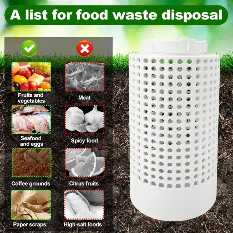 Kit de Compostaje Subterráneo para Invernadero, Compostador Ecológico para Jardín Exterior, Descomposición de Residuos Orgánicos para Huerto Elevado