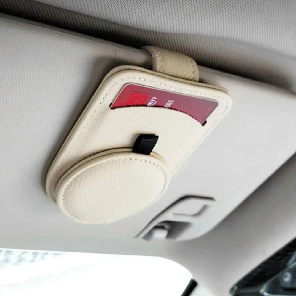 

Cowhide Leather Car Glasses Clips Magnetic Compact Size Sun Visor Sunglasses Frame Wear-Resistant Multifunctional Storage