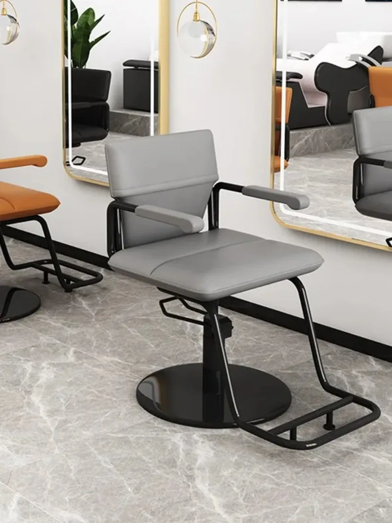 Hair salon chairshair salon exclusive stainless steel hair cutting  rotatable lifting and ironing chairs