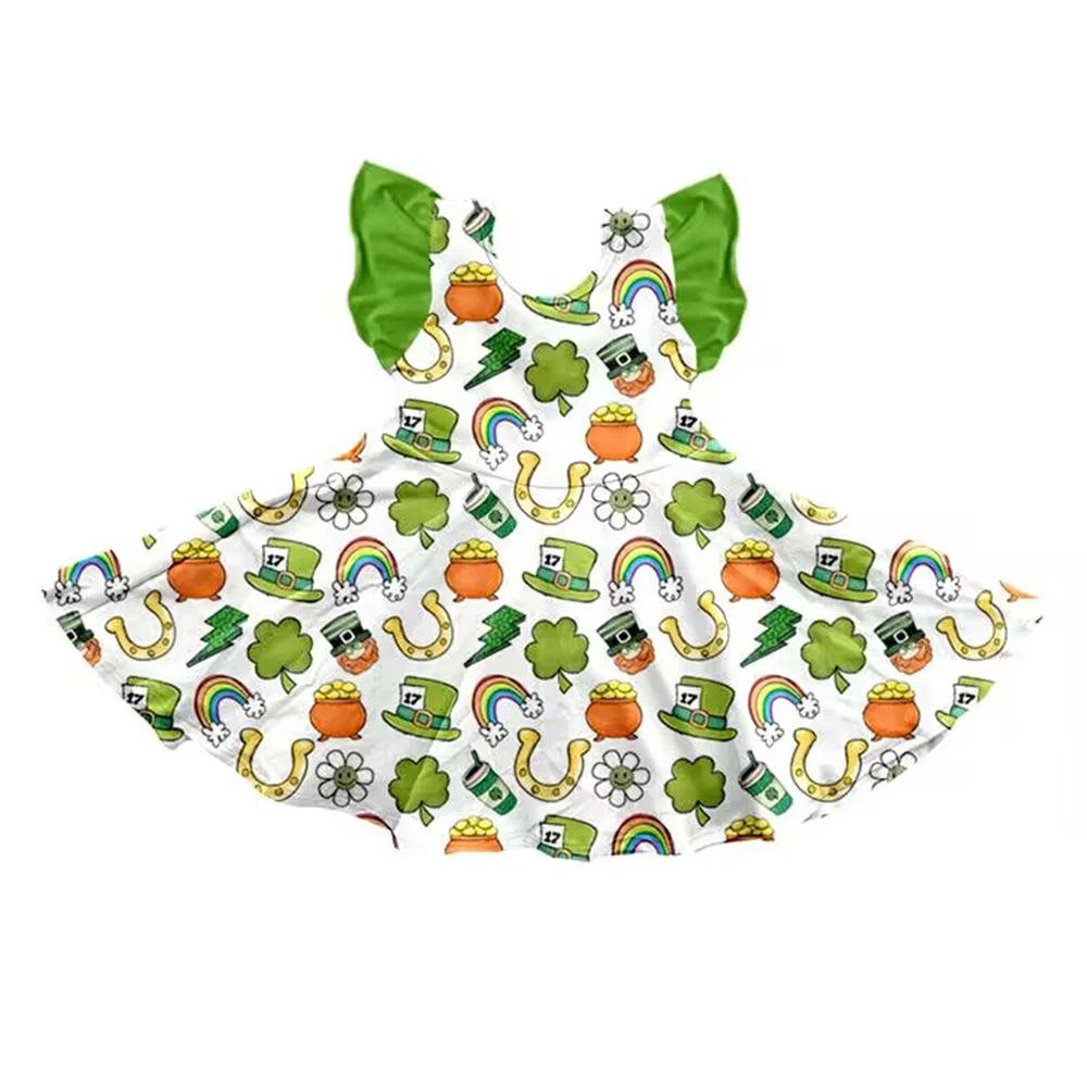 

Cute Girls Summer Sling Dress Oversized Skirt Twirl Dress Bull Head Print Sunflower Pattern Skirt Infant Outfit