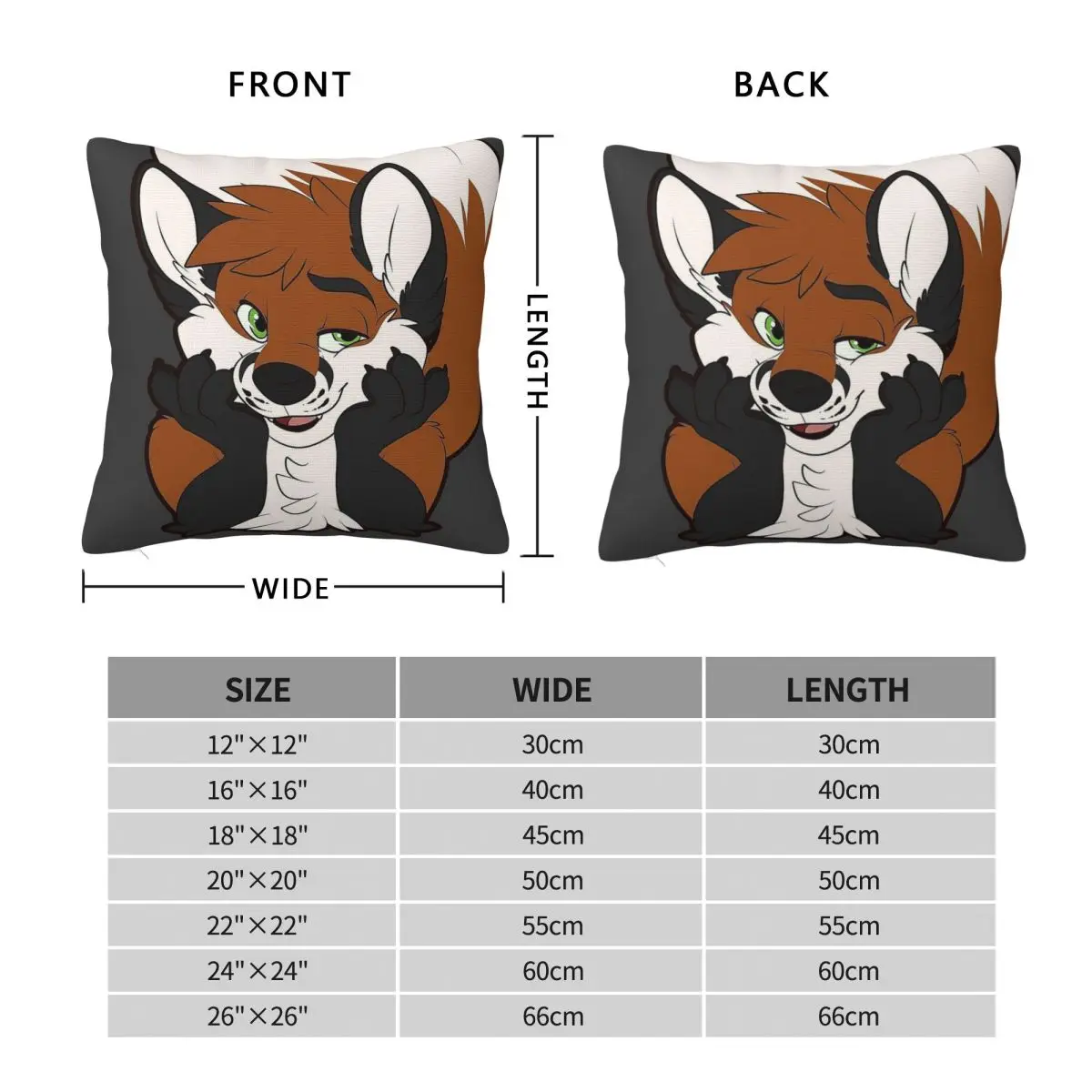 Anthro Fox Dark Deception Square Pillowcase Polyester Linen Velvet Creative Zip Decor Sofa Cushion Cover