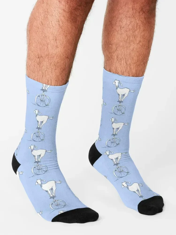 Goat on a unicycle Socks Heating sock basketball japanese fashion Stockings Socks Ladies Men's