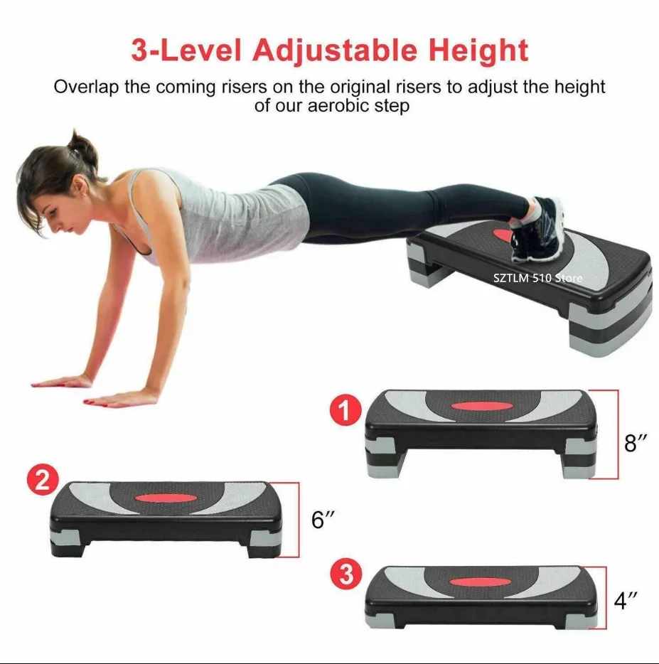 B122 Pedal Stepper Gym Workout Exercise Fitness Aerobic Step Equipment 300 KG Fitness Aerobic Step Adjustable Non-slip Cardio