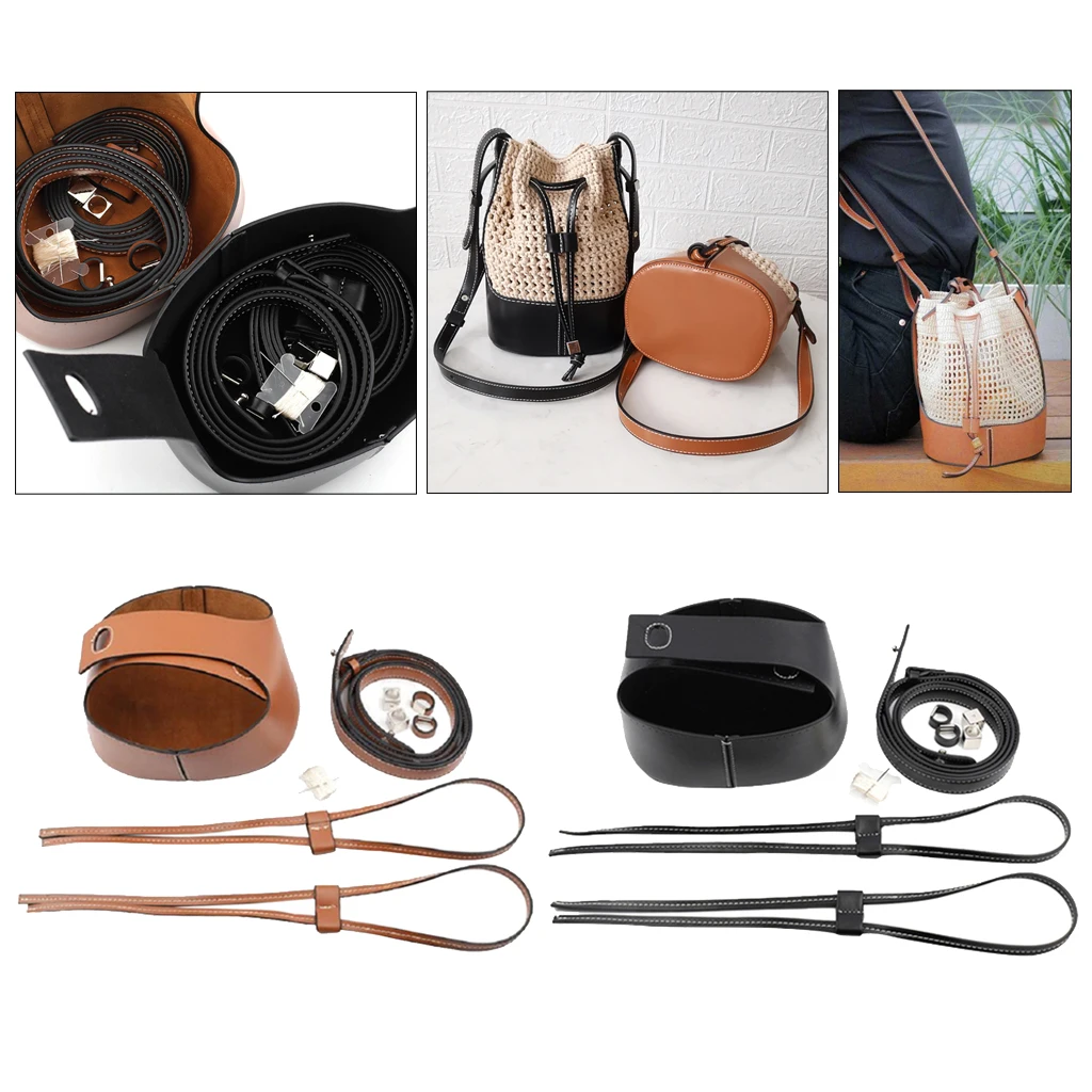 1Set Leather Bag Bottom Base Drawstring for Shoulder Body Bag Making Parts