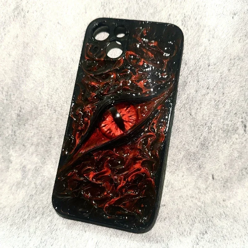 4035 Original Handmade Phone Case 3D Stereoscopic Luminous Cthulhu Customized Horror Gothic Punk Dark Cthulhu Gift Phone Case