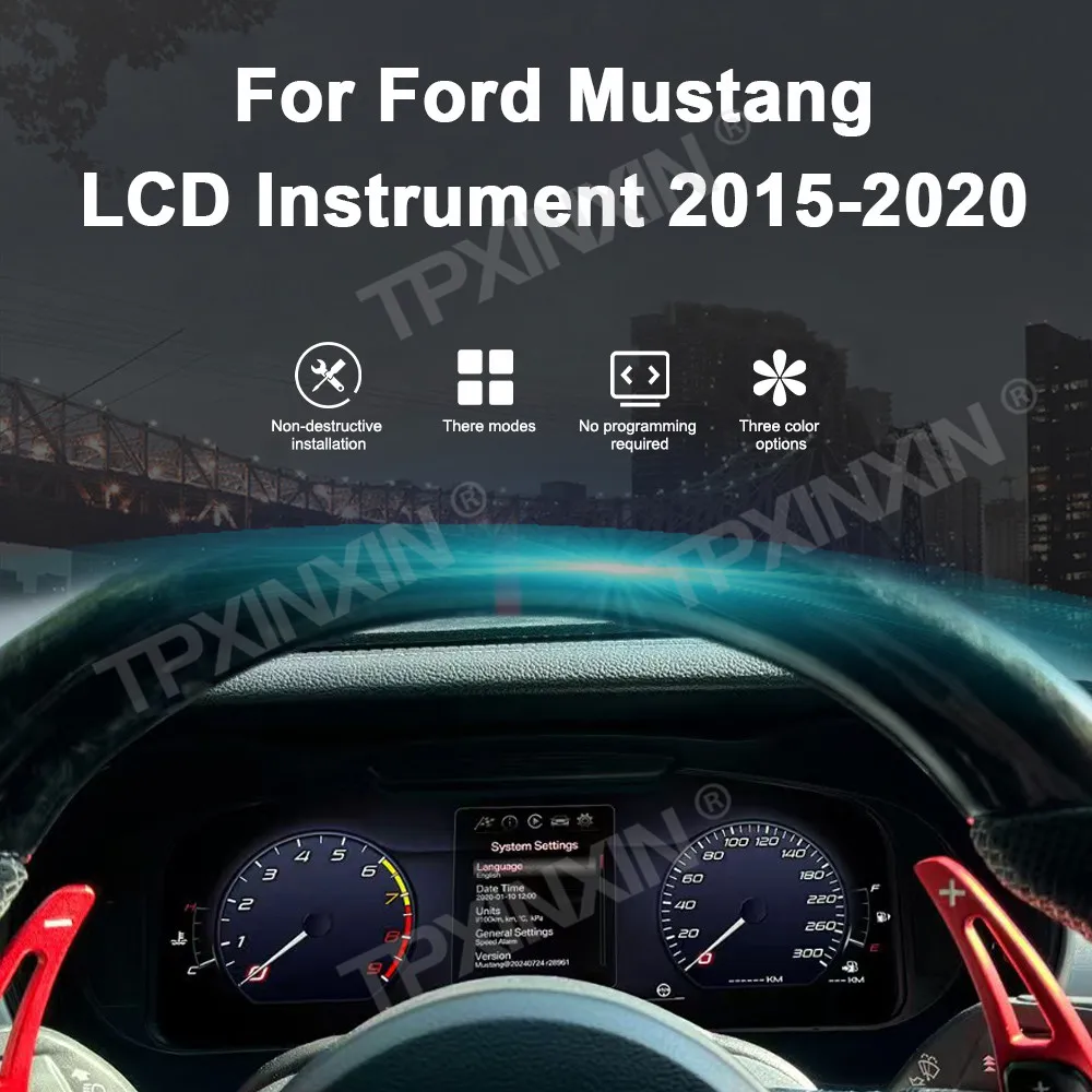 2024 New Dashboard For Ford Mustang 2015-2020 Digital Cluster Instrument LCD Speedmeters Monitor