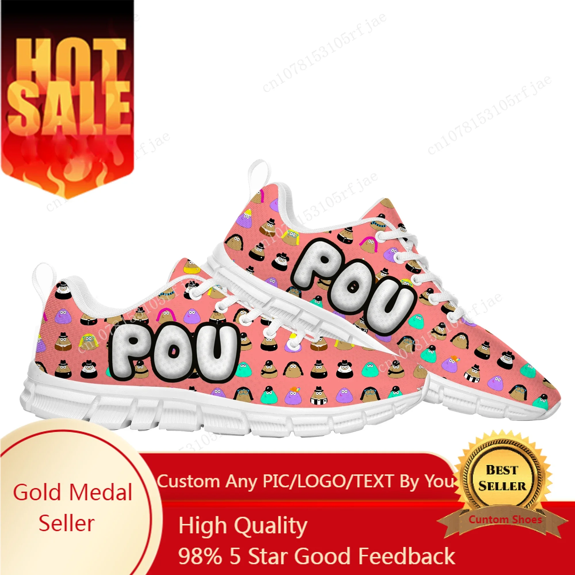

Hot Cartoon Animation POU Sports Custom Shoes Game Mens Womens Teenager Sneaker Tailor Made Couple Built Shoes