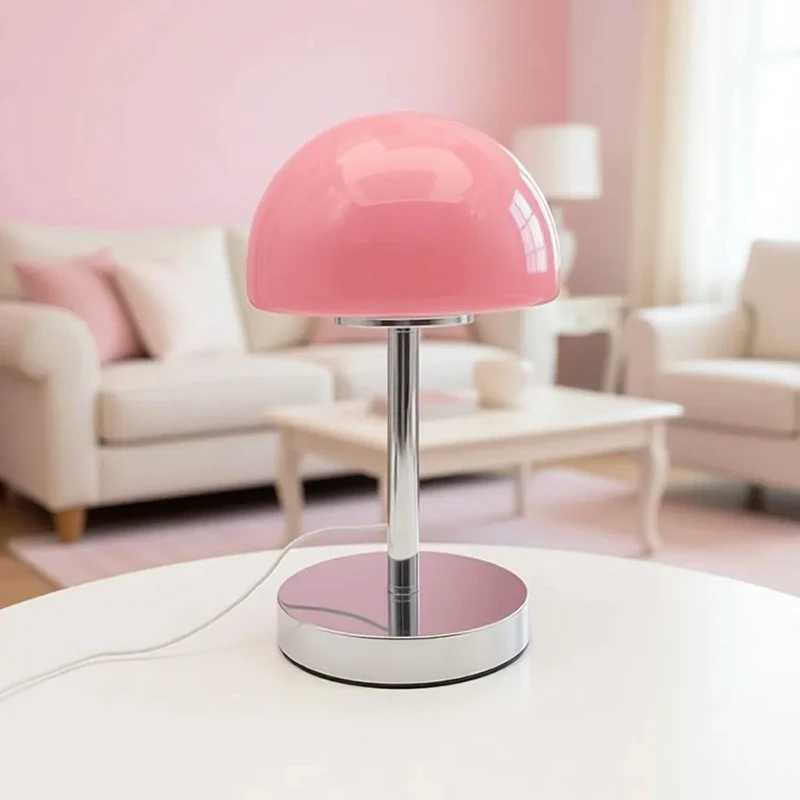 

Настольная лампа с изображением полусфера, конструкция с металлическим столбом, декоративная лампа для рабочего стола, современный минималистичный домашний уловитель глаз