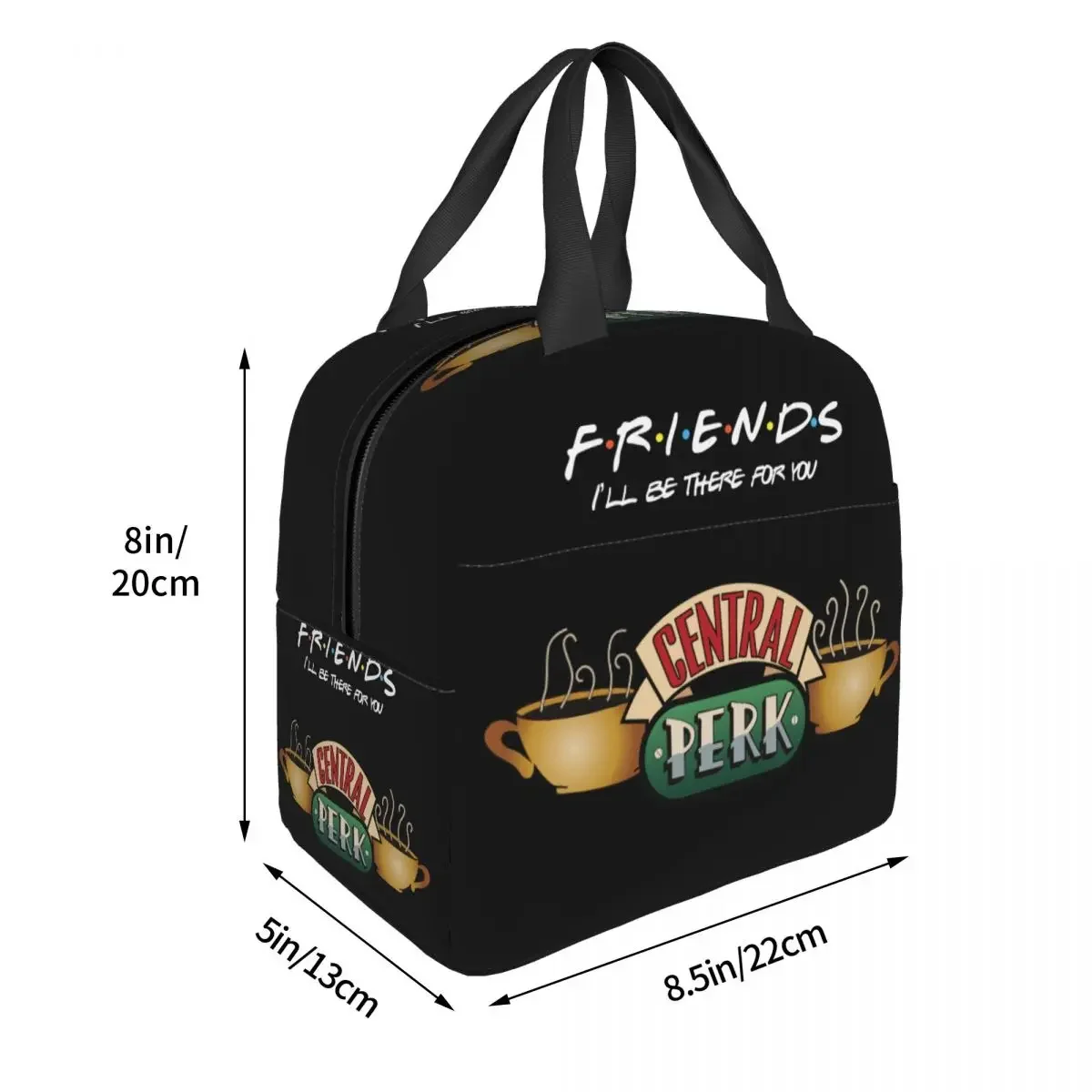 Central Perk Friends-Bolsa de almuerzo aislada para mujer, bolso enfriador térmico a prueba de fugas para espectáculo de televisión, oficina, Picnic, viaje