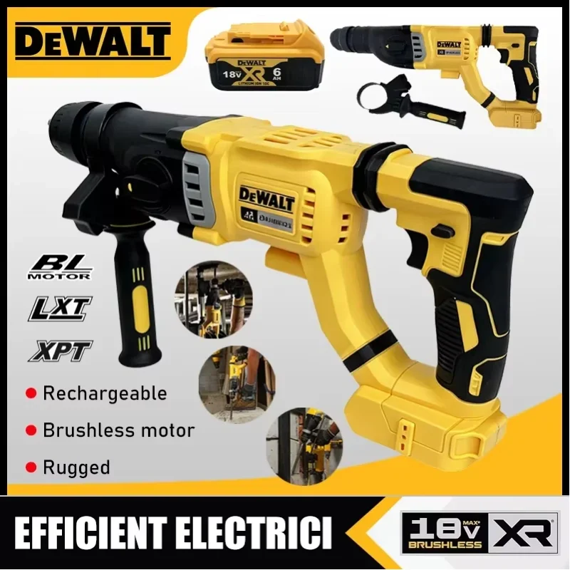 

DeWALT 3-in-1 Cordless Hand-held Rotary Hammer Lithium Electric Hammer Impact Drill Brushless Cordless 20V Brushless Motor