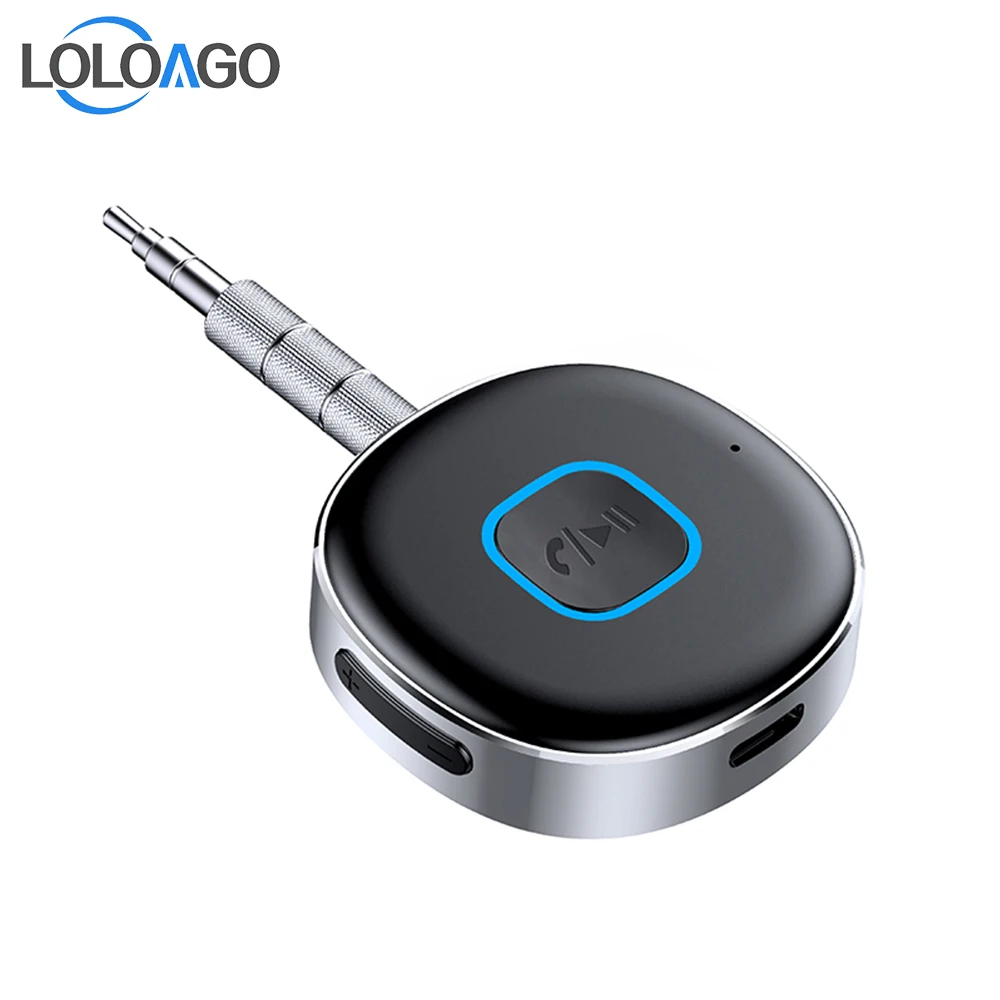 

LOLOAGO Car Bluetooth-compatible 5.0 Receiver Noise Cancelling 3.5mm AUX Adapter Stereo Music Player Wireless Handsfree Car Kit