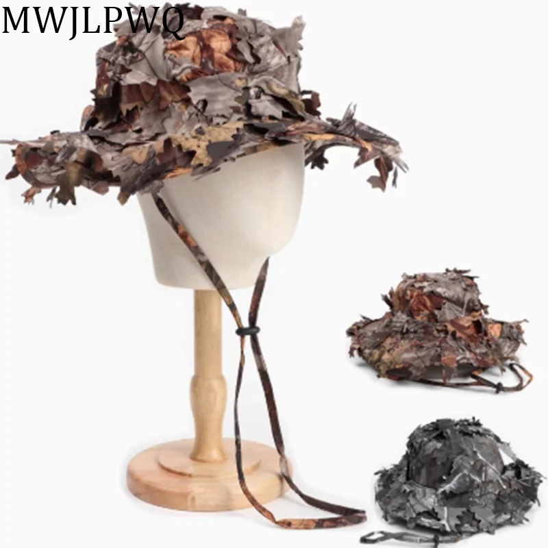 

MWJLPWQ Male Quick-dry Fisherman Hat American Field Leaf Camouflage Curved Men's High Street Hat 2025 Autumn New Tide 010511