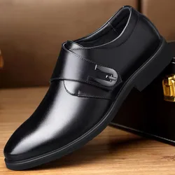 Office Business Men Shoes Fashion British Male Leather Shoe Breathable Black Party Wedding Shoes 2024 New Pointed Toe Dress Shoe