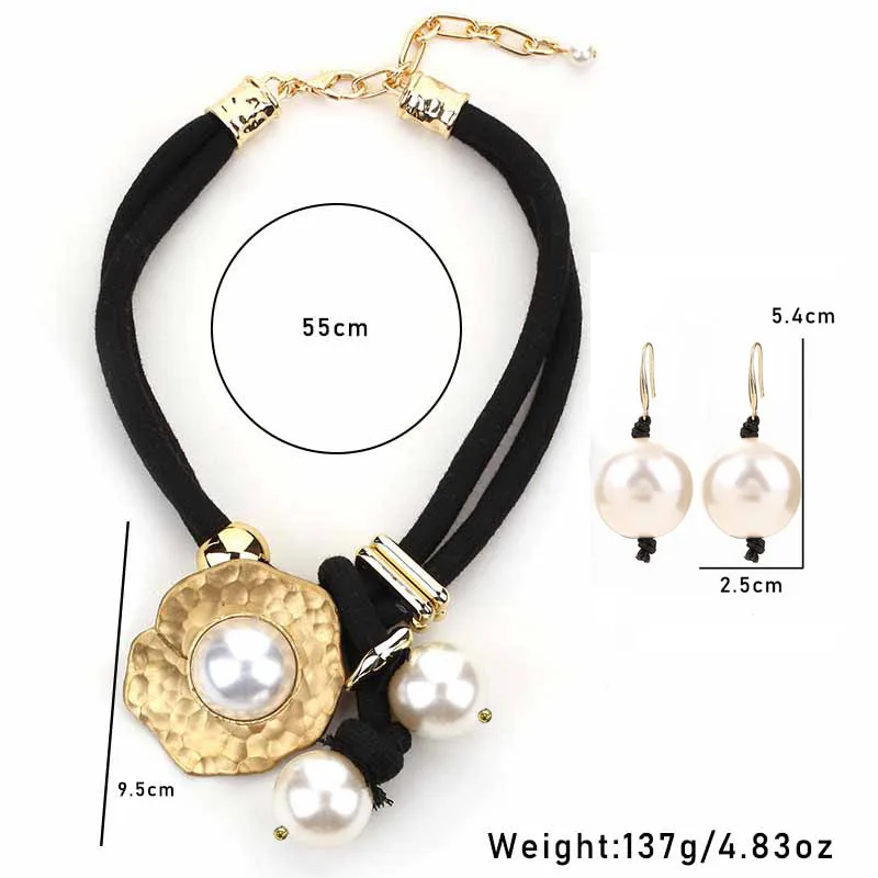 الرجعية المحكمة نمط الذهبي مطروق اللؤلؤ قلادة حبل أبيض حزام المتخصصة تصميم المختنق سلسلة اكسسوارات الحفلات الأزهار الفاخرة #4