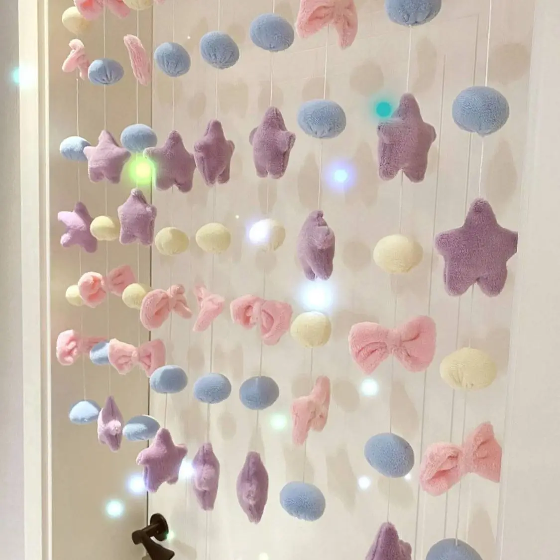 

Home Bedroom Door Curtain Kidsren's Room Door Popular Girl's Heart Curtain Wall Decoration High Appearance Without Punching