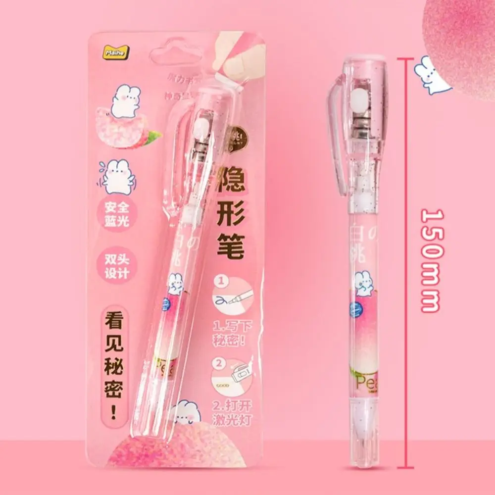 Mysteriously Disappearing Cute Invisible Marker With Small Light Gel Pen Invisible Ballpoint Pen Led UV Lamp Double Head