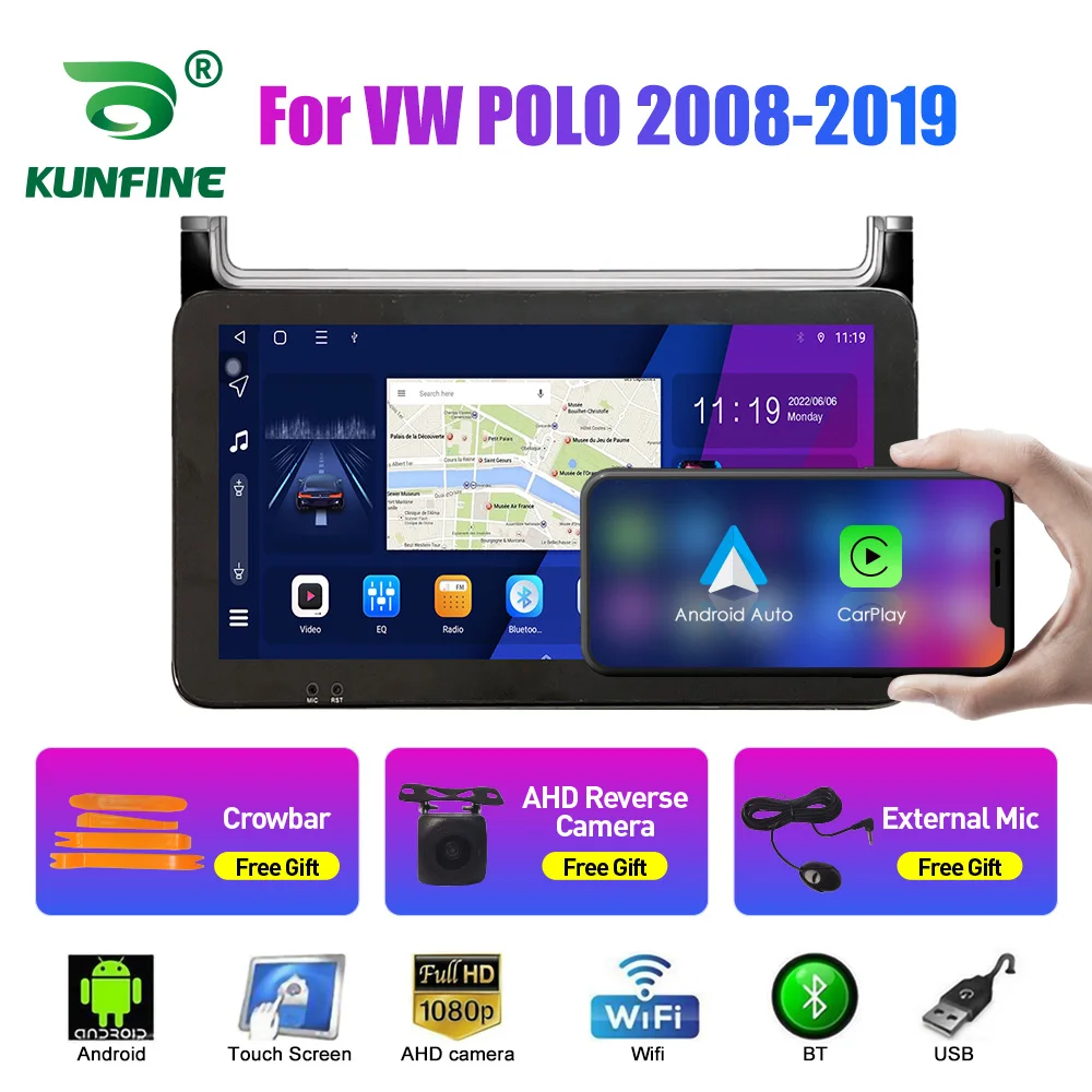 Car Radio For VW POLO 2008-2019 Octa Core  Android 10.0 Car DVD GPS Navigation Player Deckless Car Stereo Headunit Radio