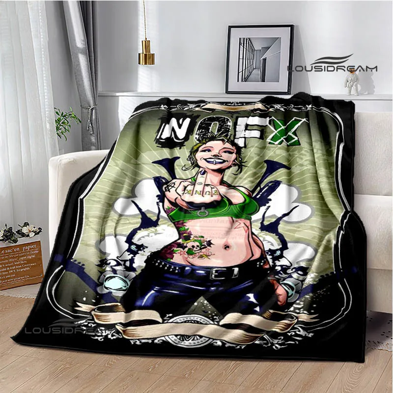 Rock band N-NOFX Retro printed blankets children's warm blanket soft and comfortable blanket home travel blanket birthday gift