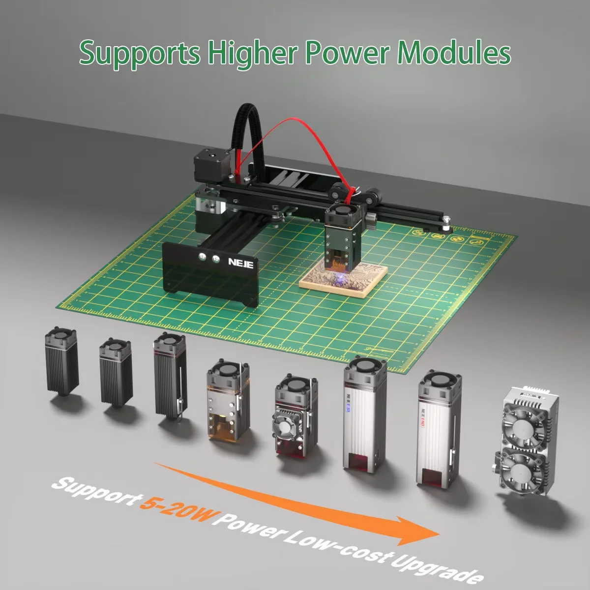 NEJE 5 Upgrade Kit - 255×420mm Aluminum Rail, High-Precision Laser Engraver & Wood Router Accessory
