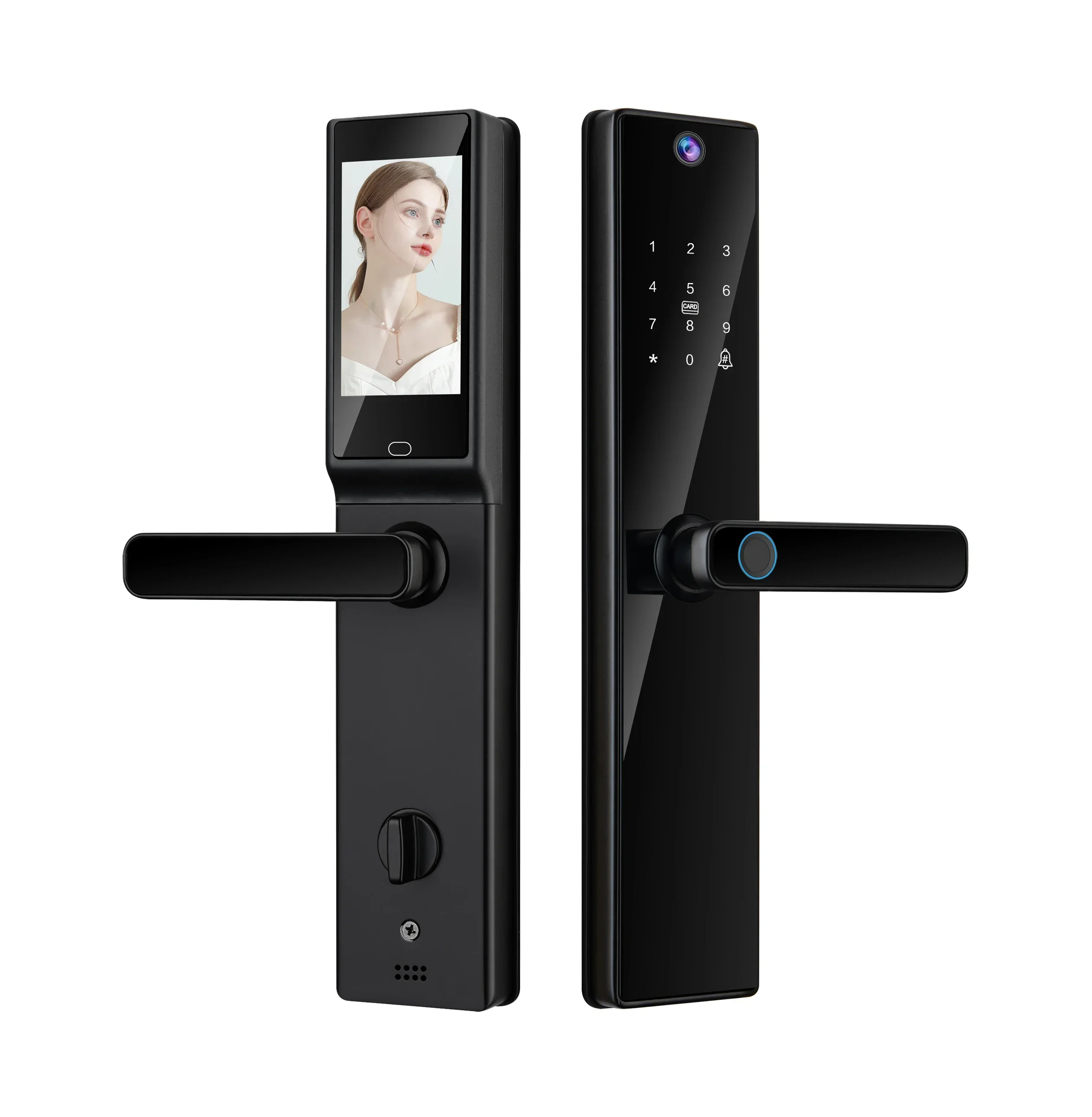 Multi-languages S819-2 Mobile Phone App Tuya Wiif Locks with Video Intercom Card Code Camera Smart Door Lock With Visible Screen