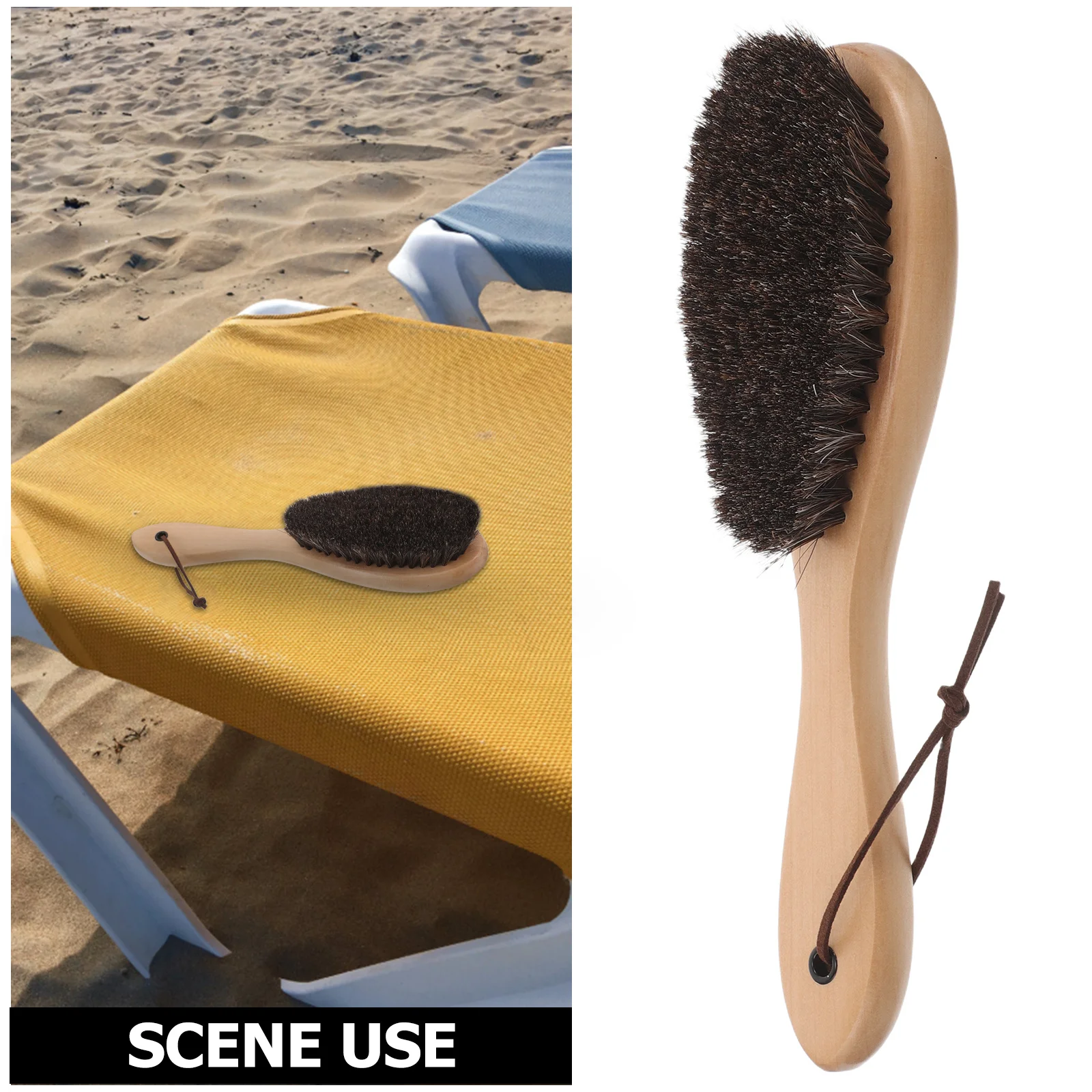 Sand Remover Brush Multi-Use Natural Bristle Beach Cleaning Tool For Feet Surfboard Tent Portable Outdoor Sand Scraper