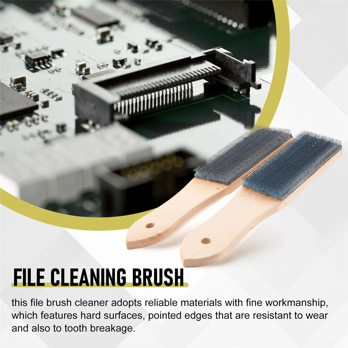 AA91 File Card Brush Steel Card File Brush Cleaner Remove Chip Metal Bits Cleaning 8.26 Inch Length, 2 Pieces