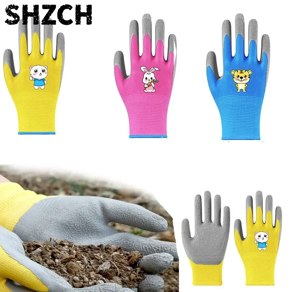 Guantes de Jardinería Resistentes al Agua para Niños, Antideslizantes, de Seguridad, Portátiles, para Trabajos en el Jardín