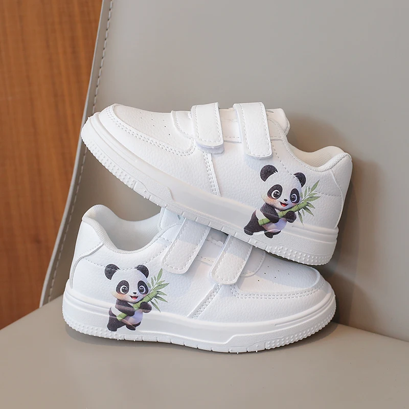 

Children Sports Shoes Cute Panda Kids Casual Shoes Soft Bottom Trendy 2026 Brand New Boys Girls Tennis Shoes Double Hook&loop