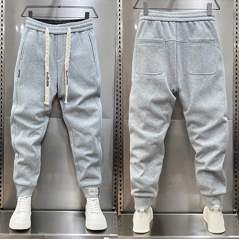 Autumn Men's orange Joggers Korean High Street Sports Trousers Cotton 9-Minute Sweatpants Fashionable Men's Clothing 2025
