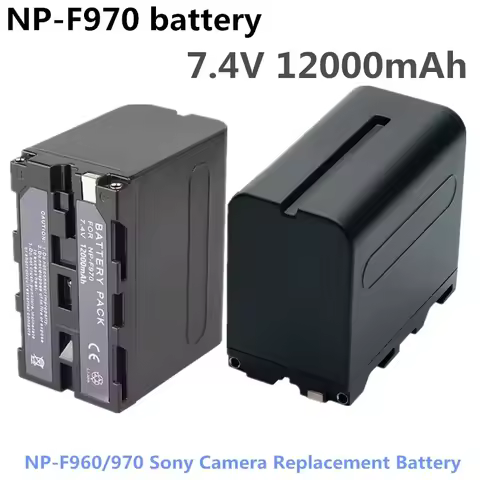 Genuine NP-F970 Battery 7.4V 12000mAh NPF-960 Battery Rechargeable Battery for Photography Lighting Equipment