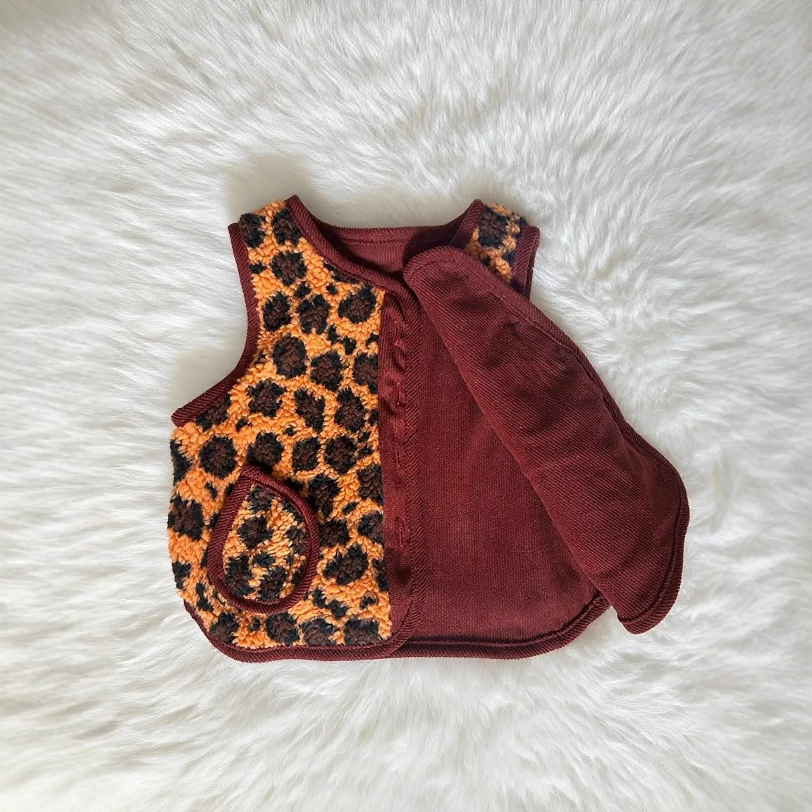 

European and American Style Girl 2025 Autumn New Product Button Decoration Fashion Leopard Print Loose Lamb Wool Coat