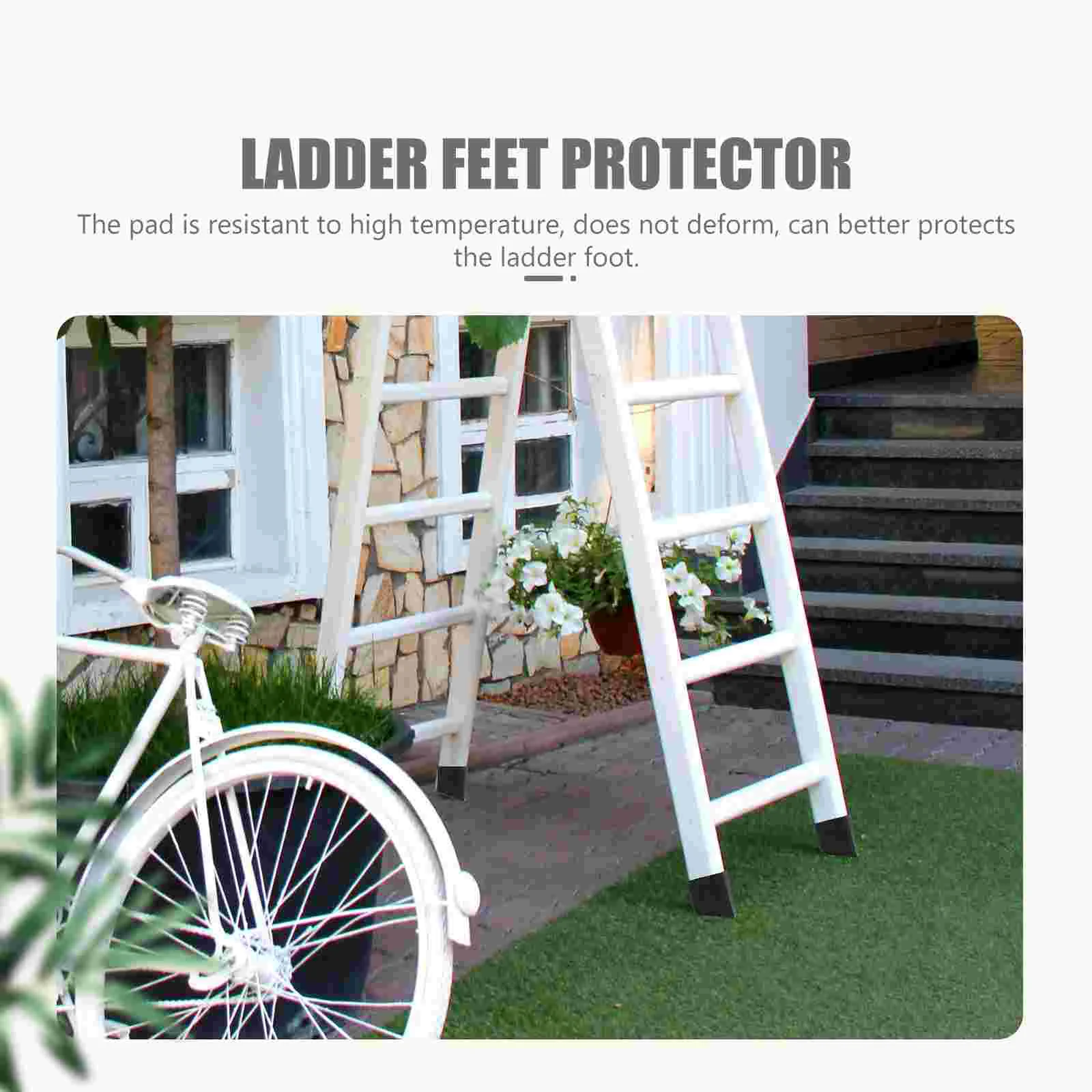 4 Pcs Furniture Protectors Ladder Foot Cover Pad Feet Black Non-slip Protective