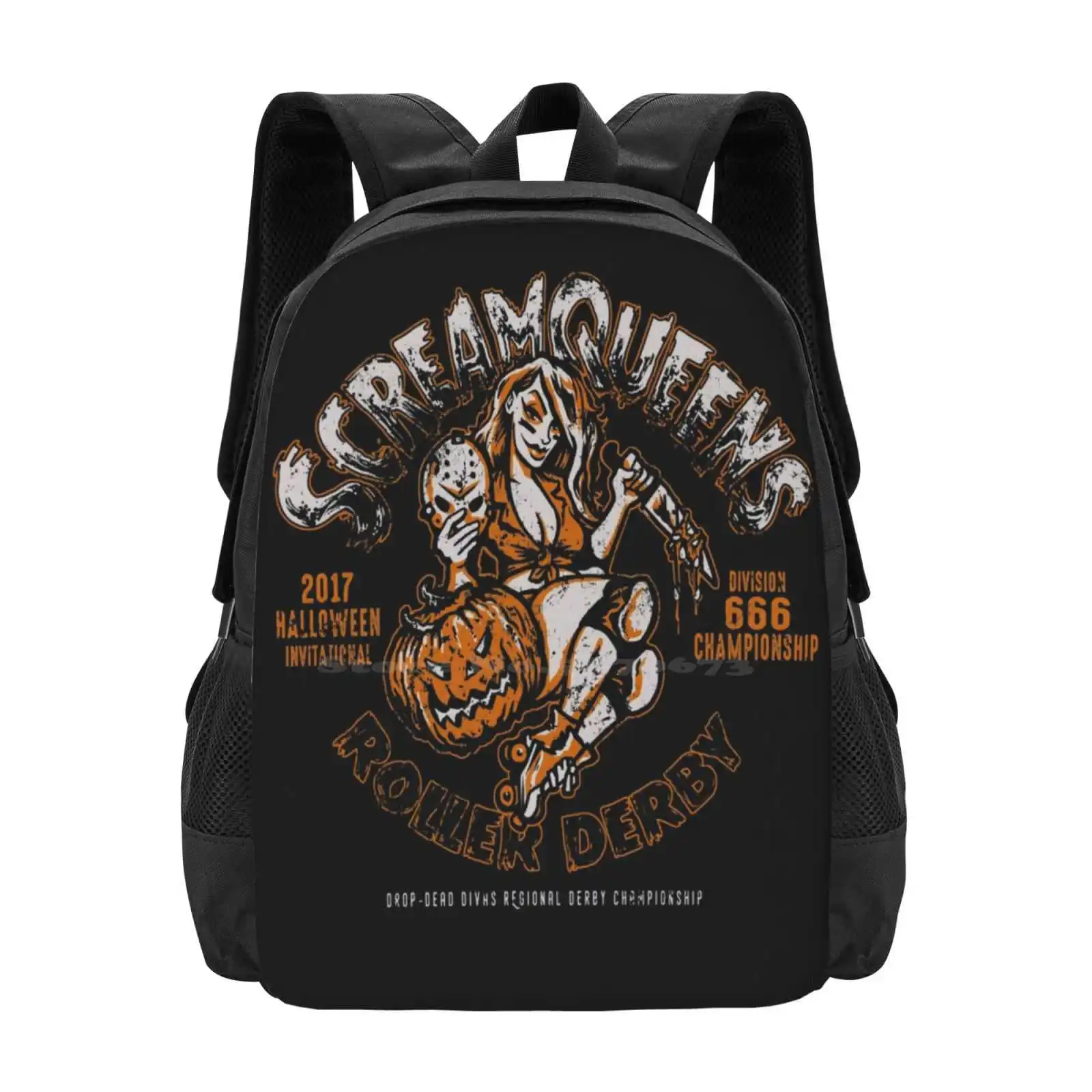 Scream Queens Roller Derby Hot Sale Schoolbag Backpack Fashion Bags Roller Derby Rollerderby Pinup Kitsch Pumpkin Championship