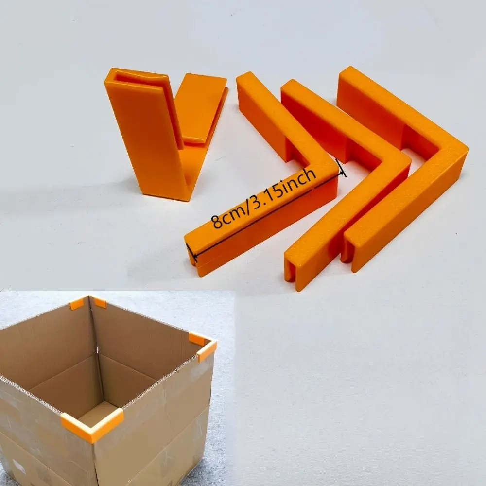 4Pcs Reusable Cardboard Corner Clips Rigid Plastic 3D Printed Box Edge Clamps L Shaped Clip On Corner Fixing