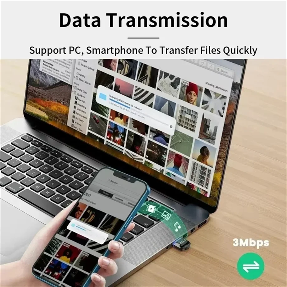 

Bluetooth Adapter for Pc Usb Bluetooth 5.3 Dongle Bluetooth 5.0 Receiver for Speaker Mouse Keyboard Music Audio Transmitter
