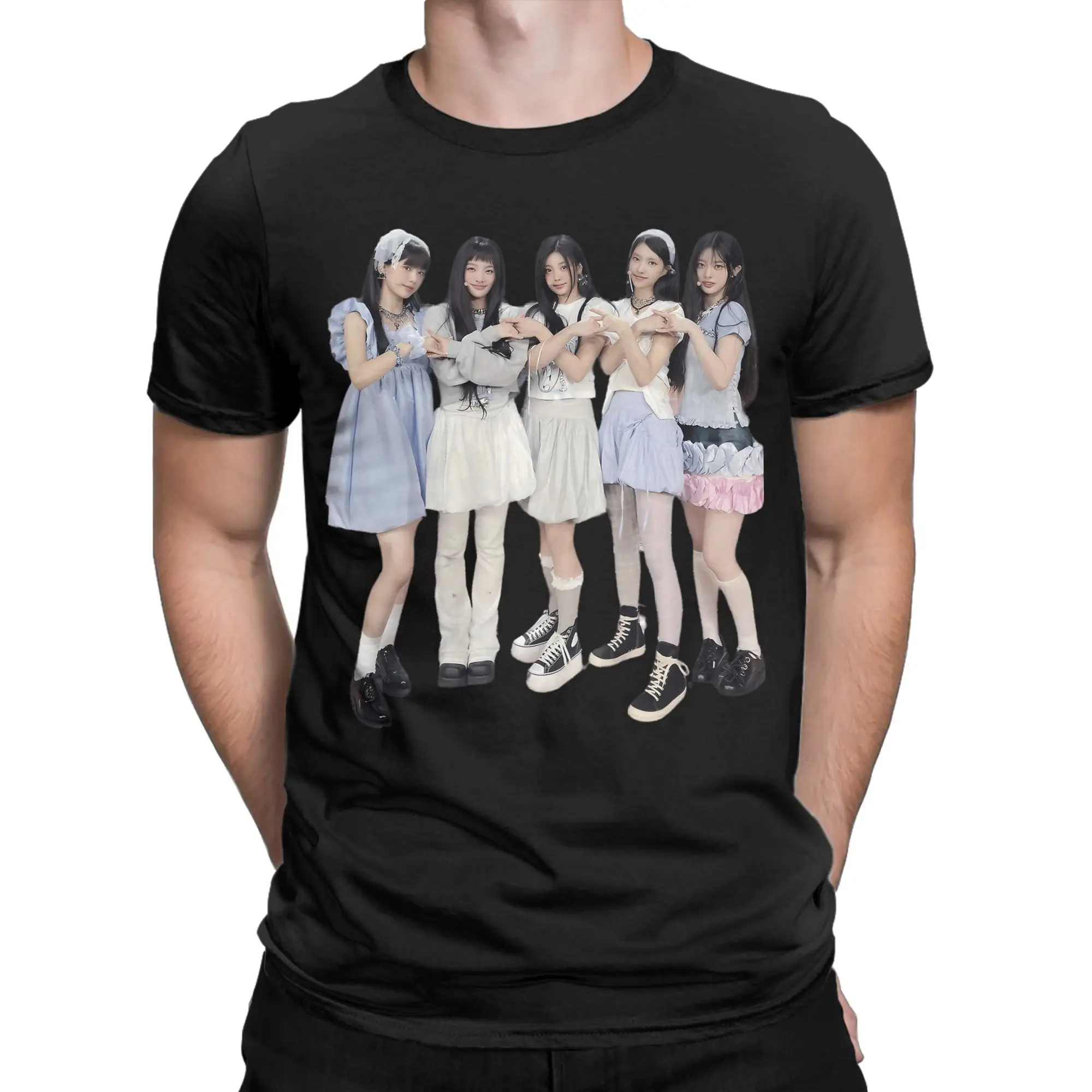Funny ILLIT South Korea Girls' Group T-Shirt Men O Neck Pure Cotton T Shirt  Short Sleeve Tees Gift Clothes