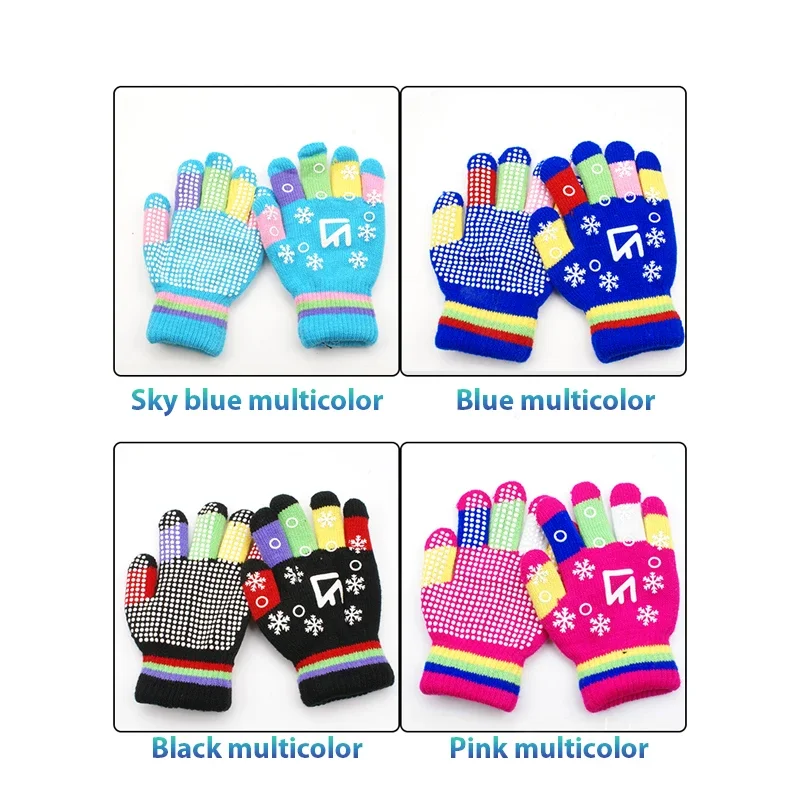 Outdoor Sport Figure Skating Wrist Gloves Children Colorful Gloves Adult Warm Thickened Hand Protector Non-stick Skating Gloves