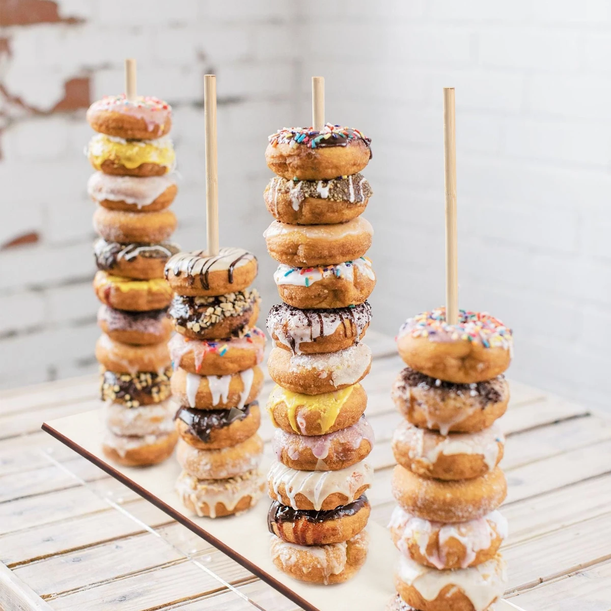 Wedding Decoration Wood Donuts Wall Wooden Holds Stand Dessert Doughnut Table Holder Kids Birthday Party Supplies Baby Shower