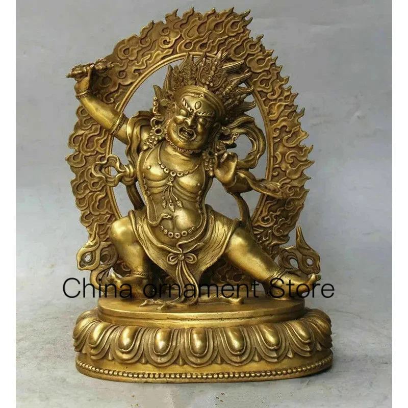 9.8 inch Rare Tibet Tibetan bronze Buddhist Vajrapani Chana Dorje buddha statue