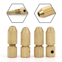 2pcs 2.0mm Motor Shaft Clamp Shaft Hole Brass Motor Shaft Clamp Small Collet Adapter Fixture DrillChuck Drill Chuck Key Wrench