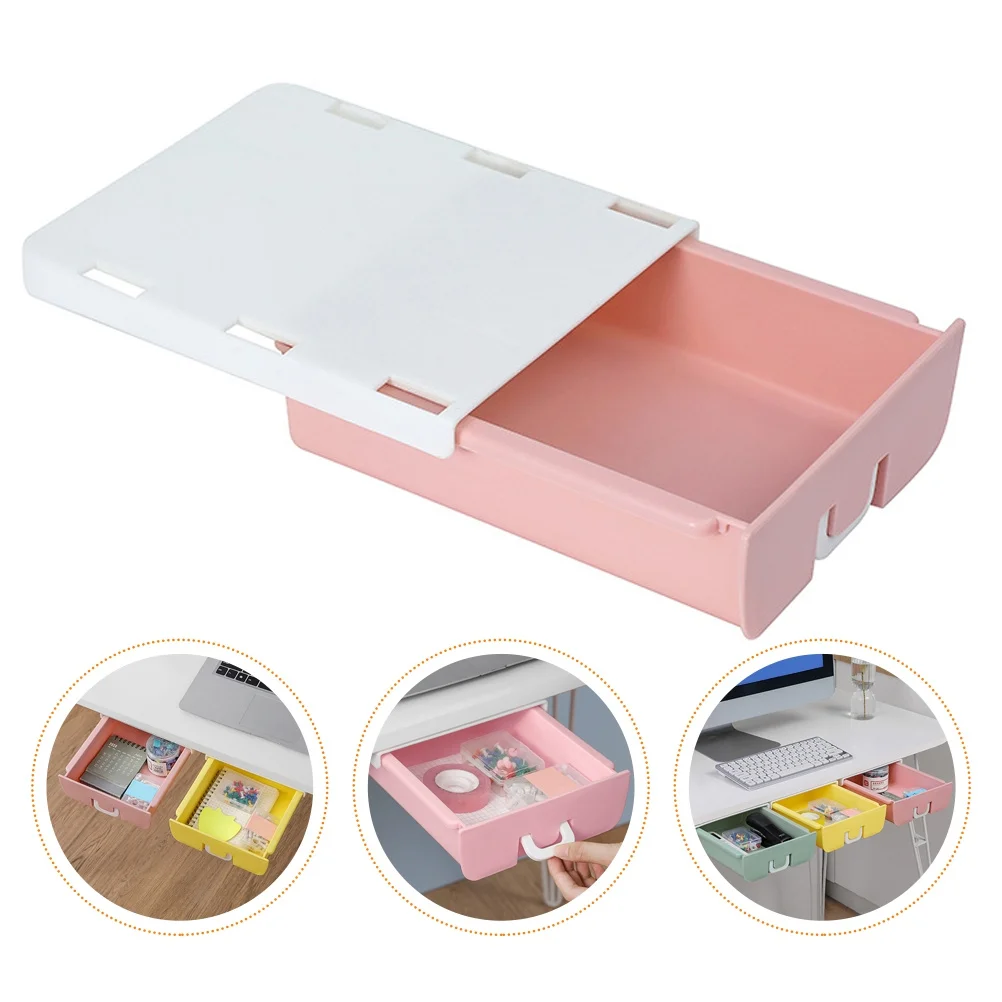 صندوق تخزين مخفي ذاتي اللصق لتنظيم درج المكتب وأدوات كابلات الأقلام وحامل سفلي لسطح المكتب