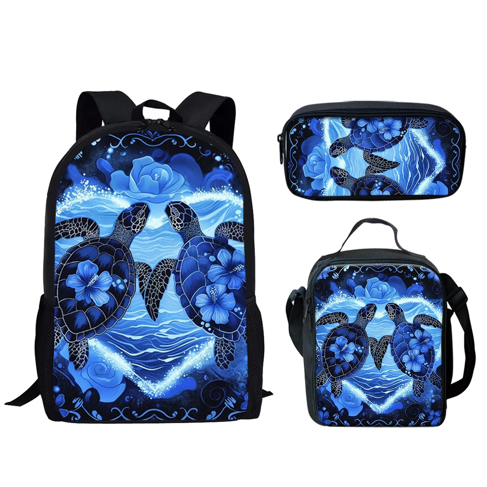 

Belidome Print 3Set School Bags Sea Turtle Bookbag for Teen Boys Girls Casual Backpack for Student Schoolbag Back to School