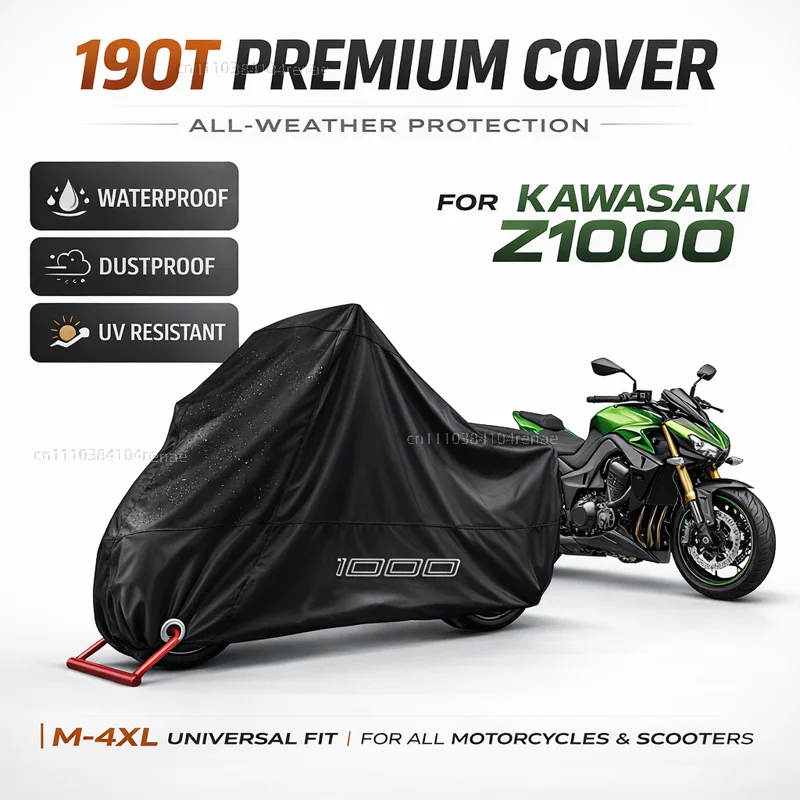 

For KAWASAKI Z1000 Z1000R Z1000SX Z 1000 1000R 1000SX 190T Motorcycle Cover Waterproof Dustproof UV Protection All Season